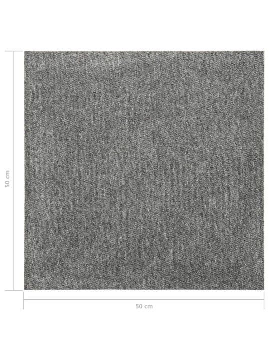Kobercové podlahové dlaždice 20 ks 5 m² 50 x 50 cm šedé