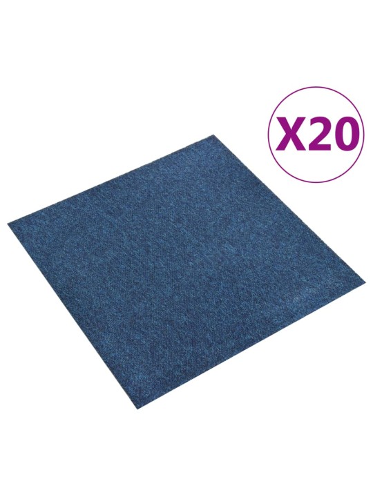 Kobercové podlahové dlaždice 20 ks 5 m² 50 x 50 cm tmavě modré