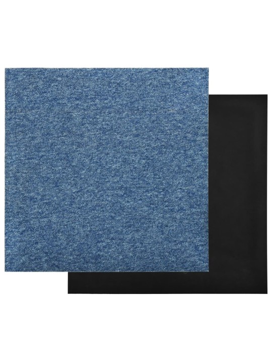 Kobercové podlahové dlaždice 20 ks 5 m² 50 x 50 cm modré
