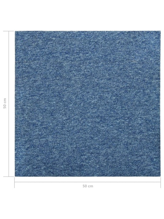 Kobercové podlahové dlaždice 20 ks 5 m² 50 x 50 cm modré