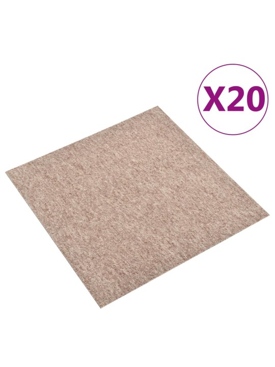 Kobercové podlahové dlaždice 20 ks 5 m² 50 x 50 cm béžové