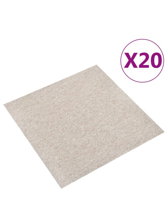 Kobercové podlahové dlaždice 20 ks 5 m² 50x50 cm světle béžové