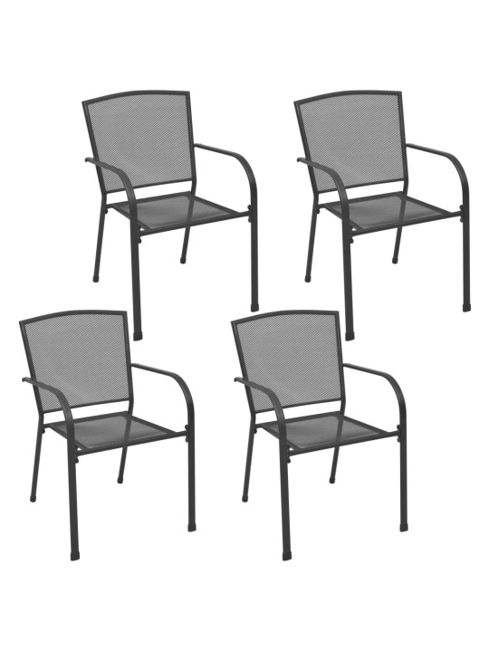 Zahradní židle 4 ks pletivový design antracitové ocel