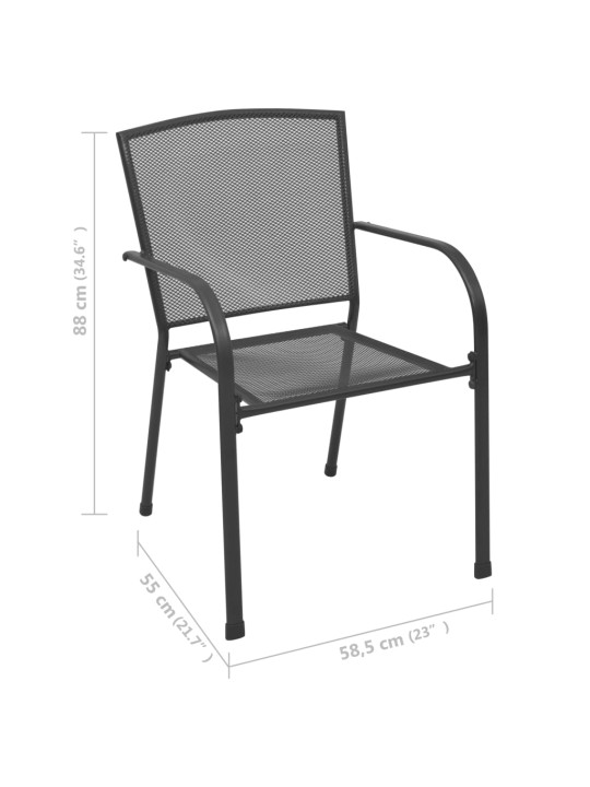 Zahradní židle 4 ks pletivový design antracitové ocel