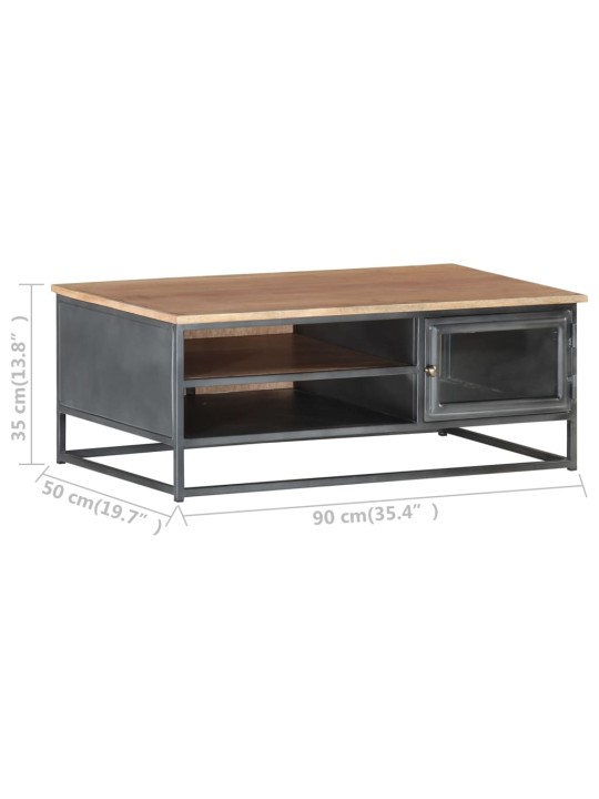Konferenční stolek šedý 90 x 50 x 35 cm masivní akáciové dřevo