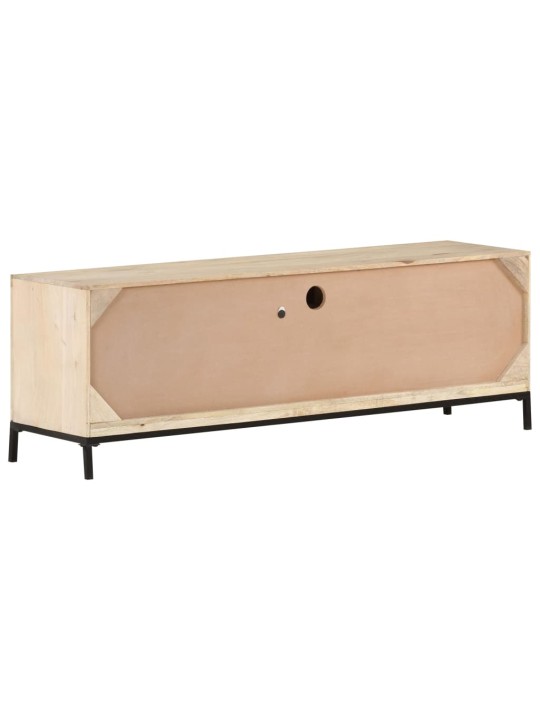 TV stolek 120 x 30 x 40 cm masivní mangovník a přírodní rákos