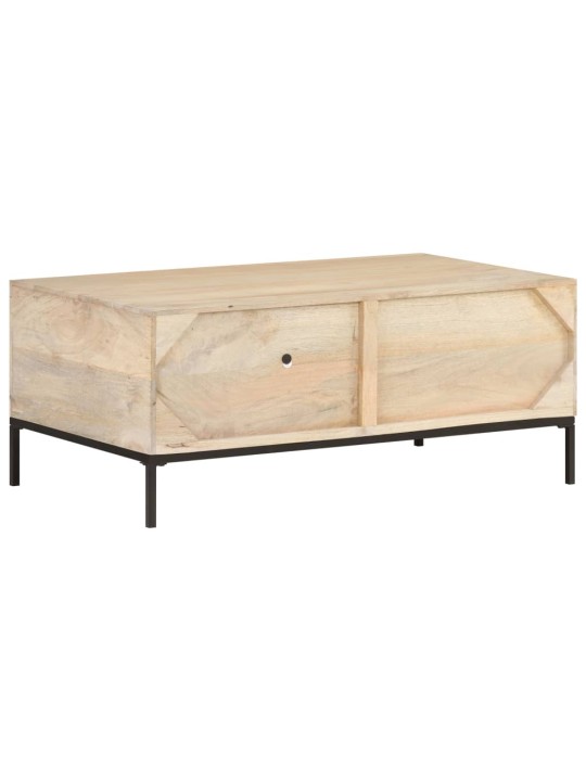 Konferenční stolek 90x50x37 cm masivní mangovník přírodní rákos