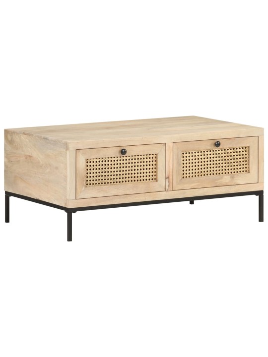 Konferenční stolek 90x50x37 cm masivní mangovník přírodní rákos