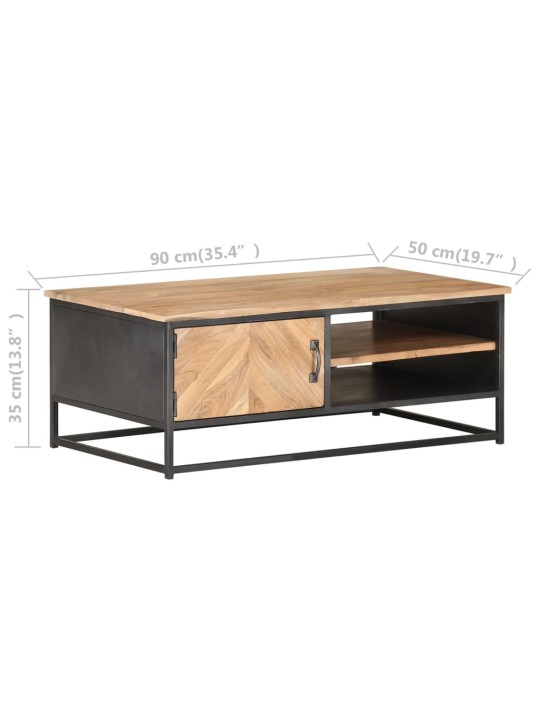 Konferenční stolek šedý 90 x 50 x 35 cm masivní akáciové dřevo