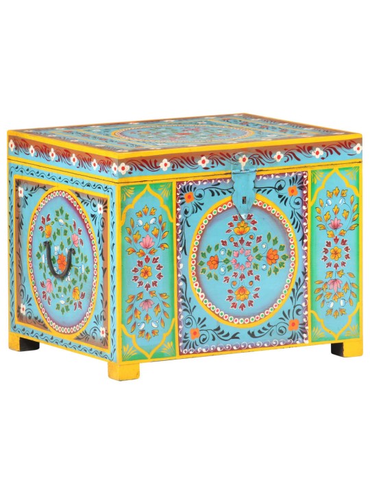 Ručně malovaný úložný box 50 x 40 x 40 cm masivní mangovník