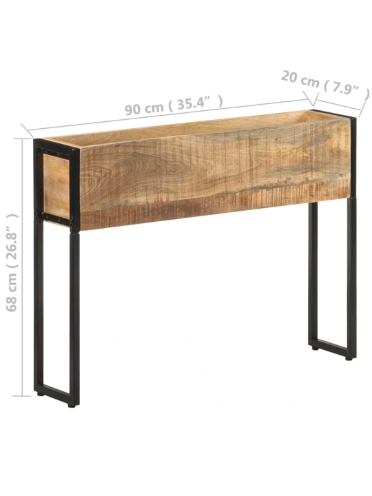 Truhlík 90 x 20 x 68 cm hrubé mangovníkové dřevo