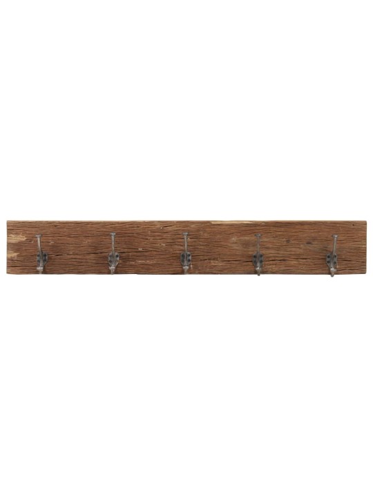 Věšák do předsíně s 5 háčky 100 x 2,5 x 15 cm recyklovaný masiv