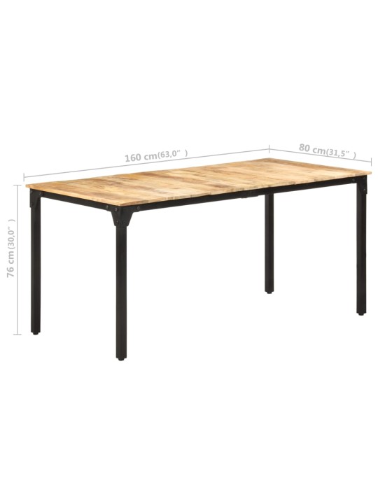 Jídelní stůl 160 x 80 x 76 cm hrubé mangovníkové dřevo