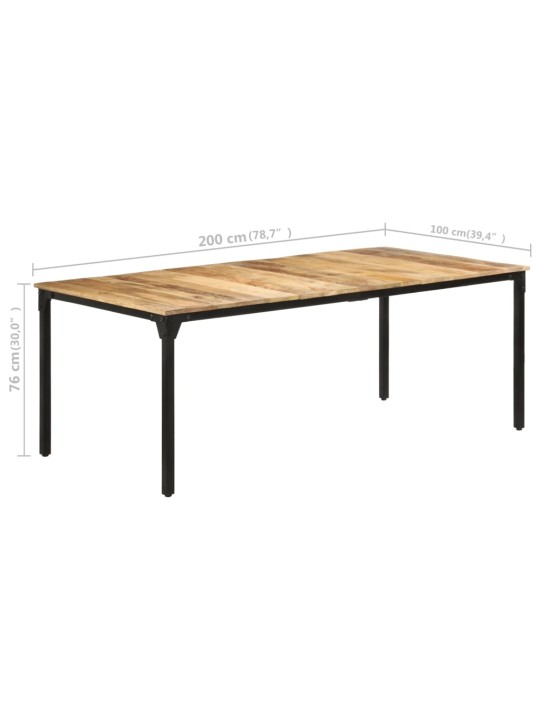 Jídelní stůl 200 x 100 x 76 cm hrubé mangovníkové dřevo