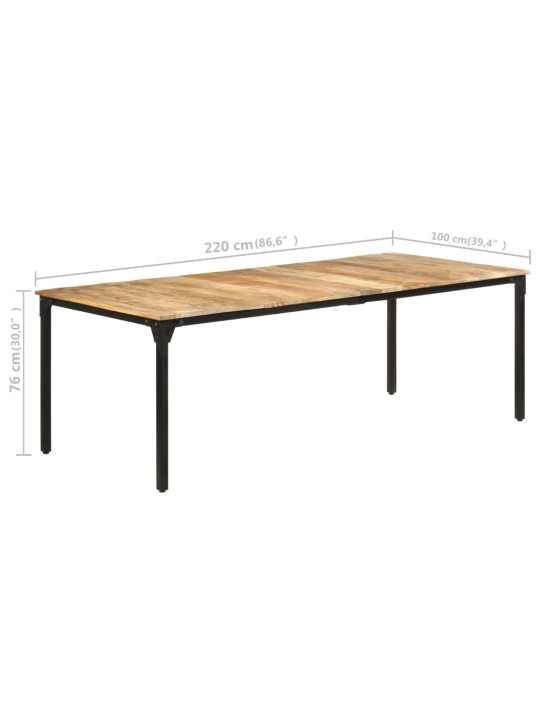 Jídelní stůl 220 x 100 x 76 cm hrubé mangovníkové dřevo