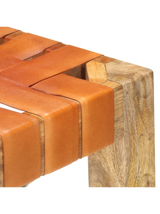Barové stoličky 2 ks hnědé pravá kůže 75 cm
