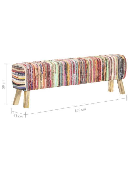 Lavice 160 cm vícebarevná textil chindi