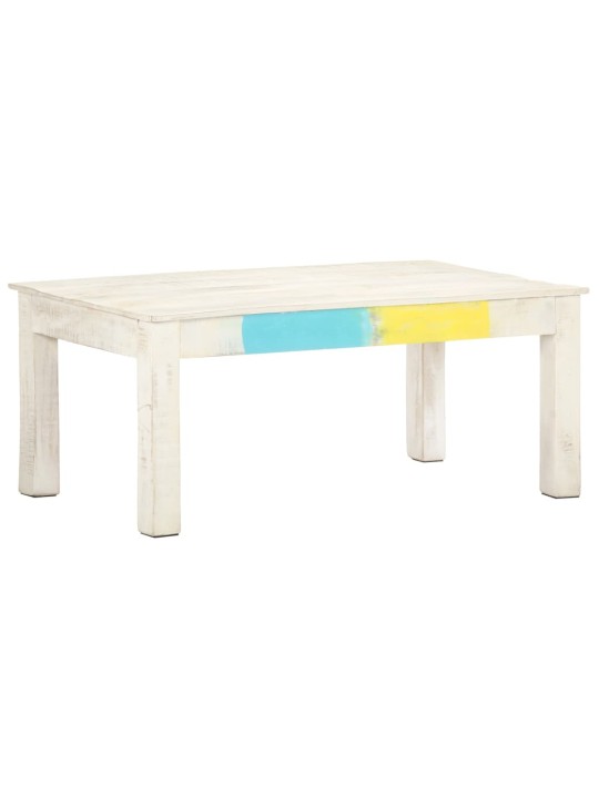 Konferenční stolek bílý 110x60x45 cm masivní mangovníkové dřevo