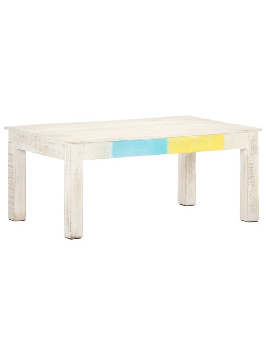 Konferenční stolek bílý 110x60x45 cm masivní mangovníkové dřevo