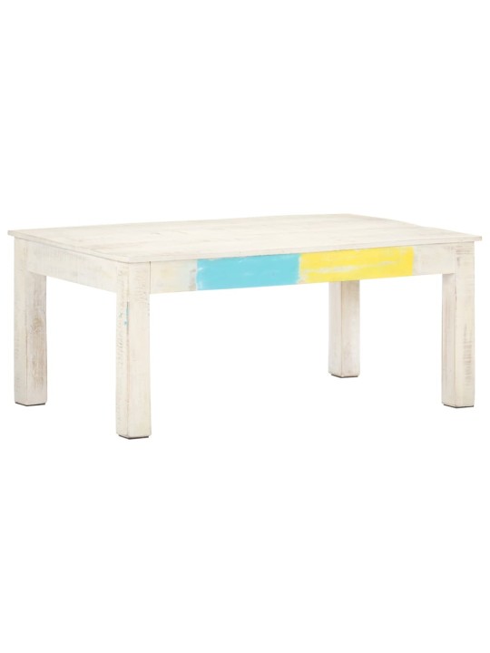 Konferenční stolek bílý 110x60x45 cm masivní mangovníkové dřevo