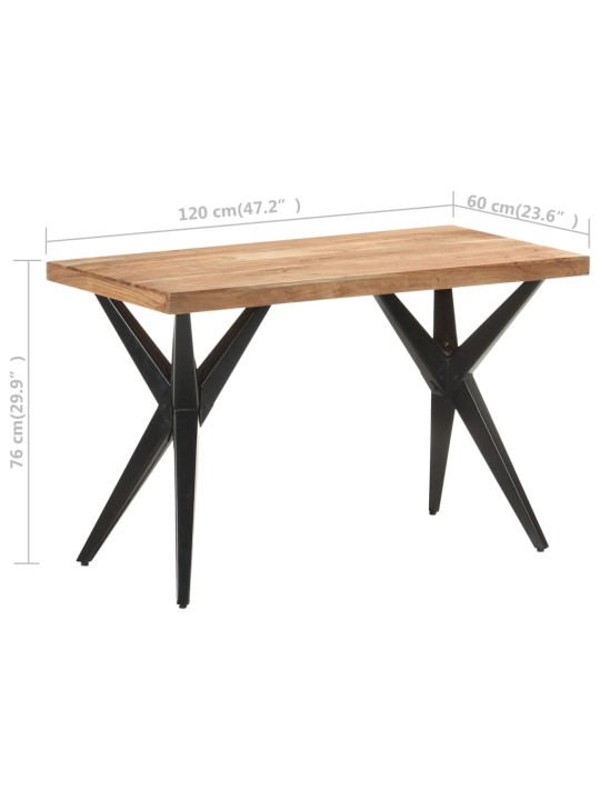 Jídelní stůl 120 x 60 x 76 cm masivní akáciové dřevo