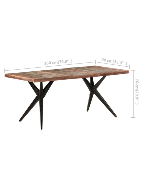 Jídelní stůl 180 x 90 x 76 cm masivní recyklované dřevo