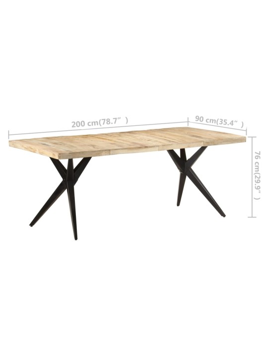 Jídelní stůl 200 x 90 x 76 cm hrubé mangovníkové dřevo