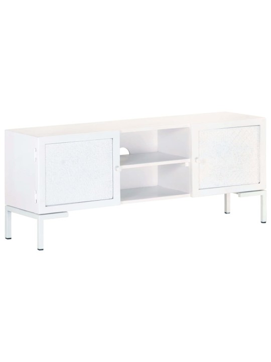 TV stolek bílý 115 x 30 x 46 cm masivní mangovníkové dřevo