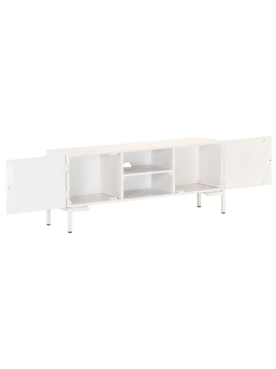 TV stolek bílý 115 x 30 x 46 cm masivní mangovníkové dřevo