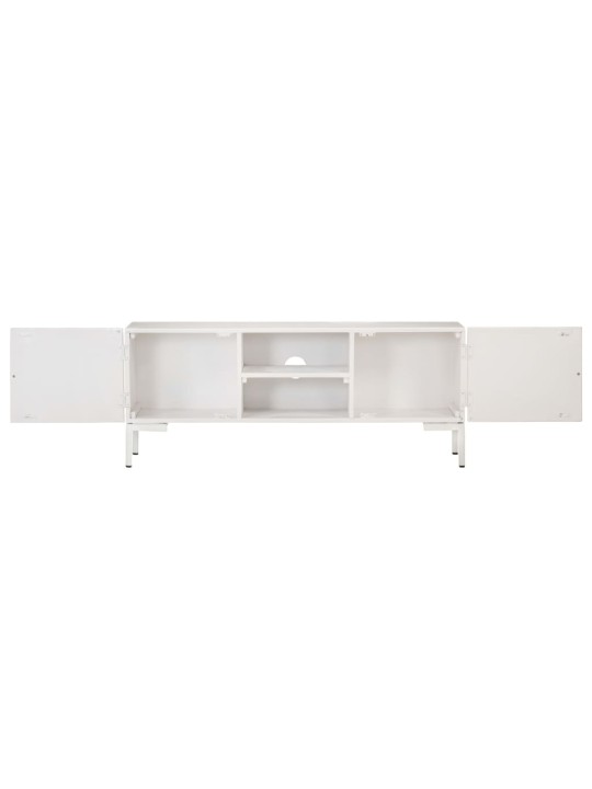 TV stolek bílý 115 x 30 x 46 cm masivní mangovníkové dřevo