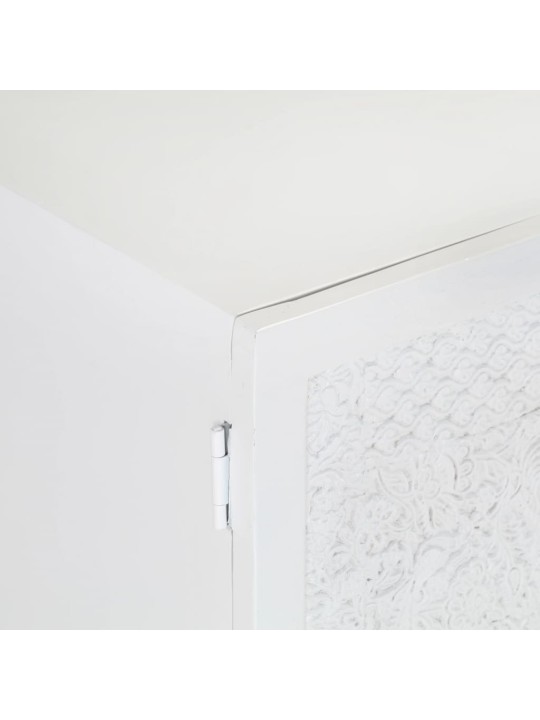 TV stolek bílý 115 x 30 x 46 cm masivní mangovníkové dřevo