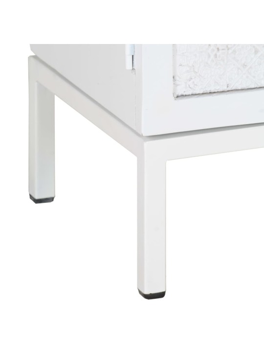 TV stolek bílý 115 x 30 x 46 cm masivní mangovníkové dřevo