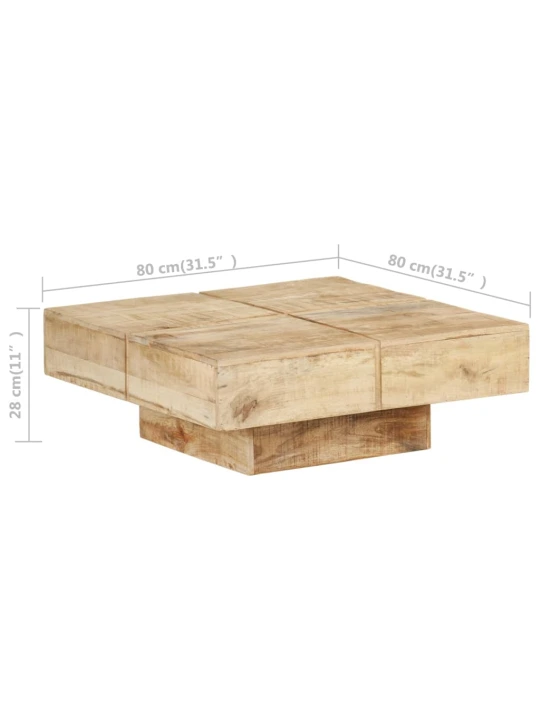 Konferenční stolek 80 x 80 x 28 cm masivní mangovníkové dřevo