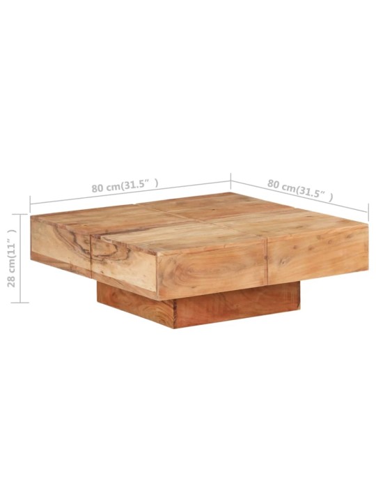 Konferenční stolek 80 x 80 x 28 cm masivní akáciové dřevo