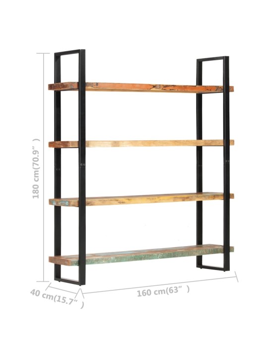 4patrová knihovna 160 x 40 x 180 cm masivní recyklované dřevo