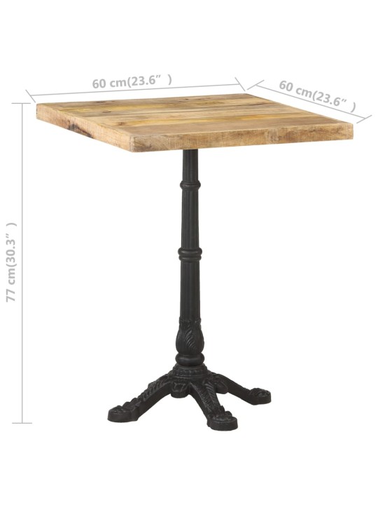 Bistro stolek 60 x 60 x 77 cm hrubé mangovníkové dřevo