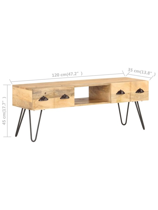 TV stolek 120 x 35 x 45 cm masivní mangovníkové dřevo