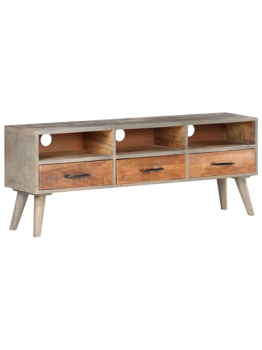 TV stolek šedý 130 x 35 x 51 cm masivní hrubý mangovník