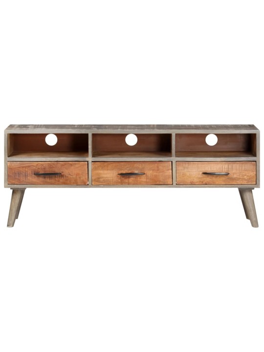 TV stolek šedý 130 x 35 x 51 cm masivní hrubý mangovník