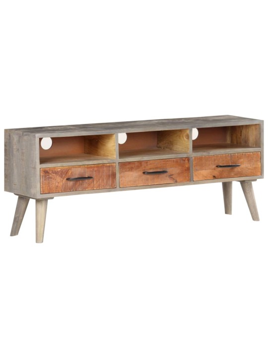 TV stolek šedý 130 x 35 x 51 cm masivní hrubý mangovník