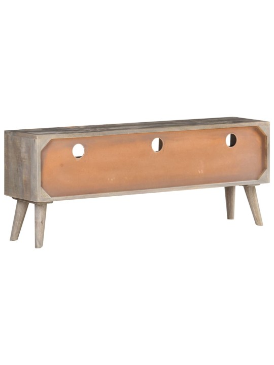 TV stolek šedý 130 x 35 x 51 cm masivní hrubý mangovník