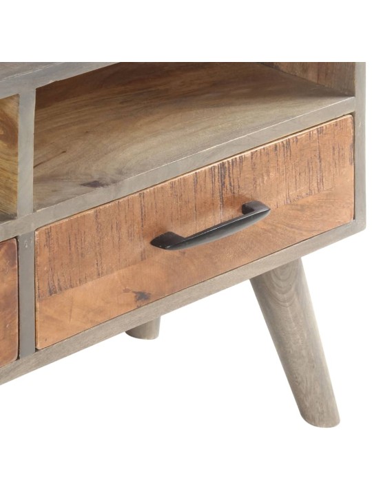 TV stolek šedý 130 x 35 x 51 cm masivní hrubý mangovník