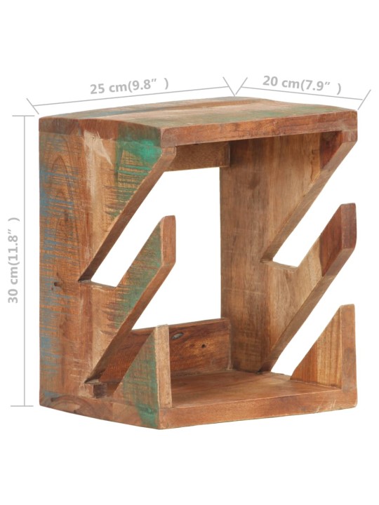 Nástěnný držák na skateboard 25 x 20 x 30 cm recyklované dřevo