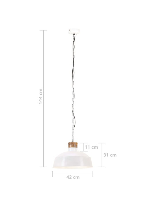 Industriální závěsné svítidlo 42 cm bílé E27