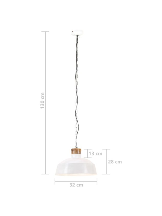 Industriální závěsné svítidlo 32 cm bílé e27