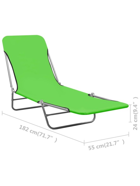 Skládací zahradní lehátka 2 ks ocel a textil zelená