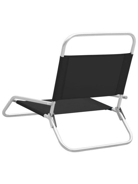 Skládací plážové židle 2 ks textil černé