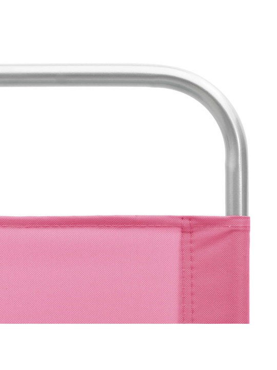 Skládací plážová křesla 2 ks růžová textil