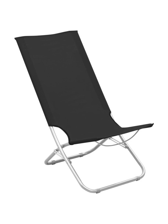 Skládací plážové židle 2 ks textil černé