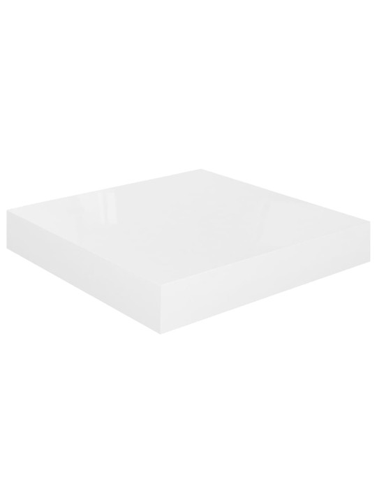 Plovoucí nástěnné police 4 ks lesklé bílé 23x23,5x3,8 cm MDF